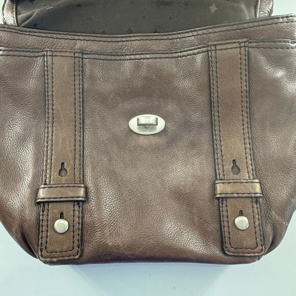 Vintage Hard to Find Fossil Maddox Crossbody Patchwork Chevron Bag - Picture 6 of 13